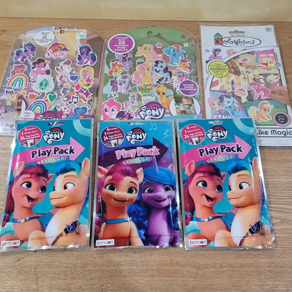 My Little Pony Grab & Go Play Pack Stick N Play Activity Colorforms Lot Of 6 New